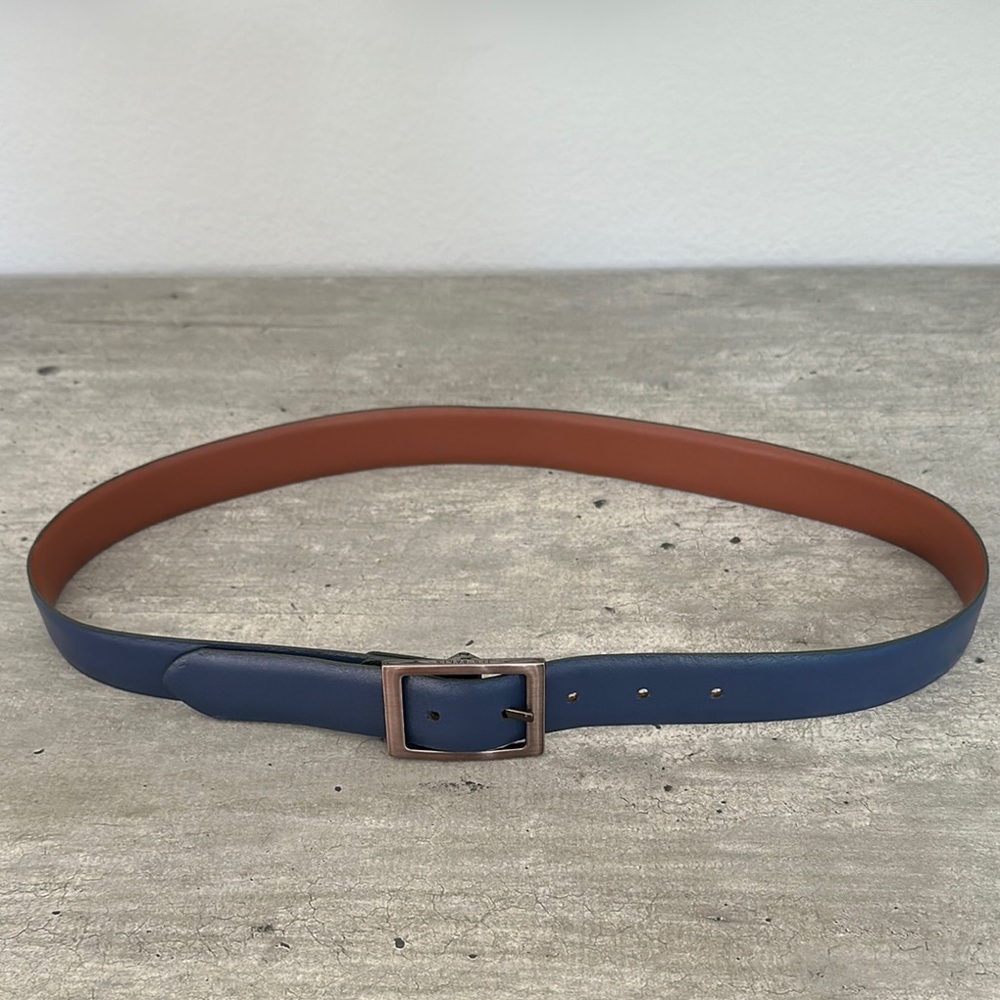 Ted Baker Blue and Brown Leather Reversible Belt